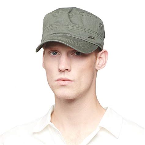 Cacuss Mens Cotton Army Cap Cadet Hat Military Flat Top Adjustable