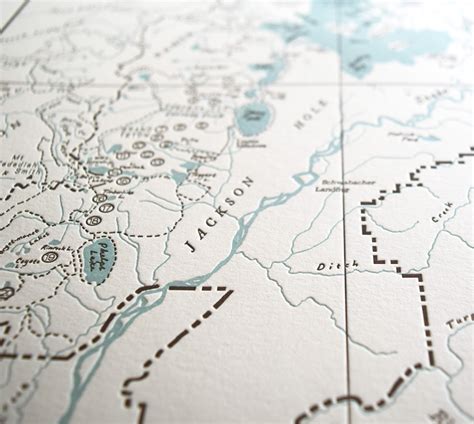 Grand Teton National Park Jackson Hole Wyoming Map Print Quail Lane