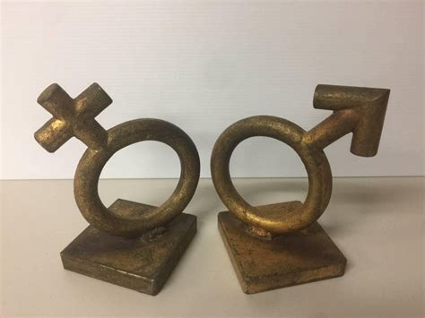 Iconic Midcentury Gender Symbol Sex Bookends By C Jere For Sale At