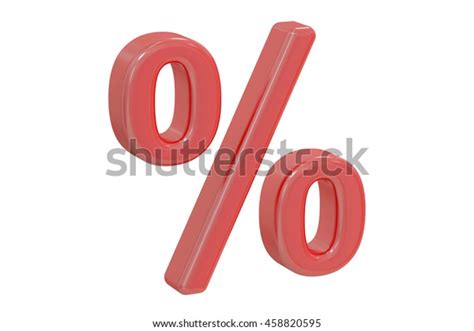 Red Percent Sign 3d Rendering Isolated Stock Illustration 458820595