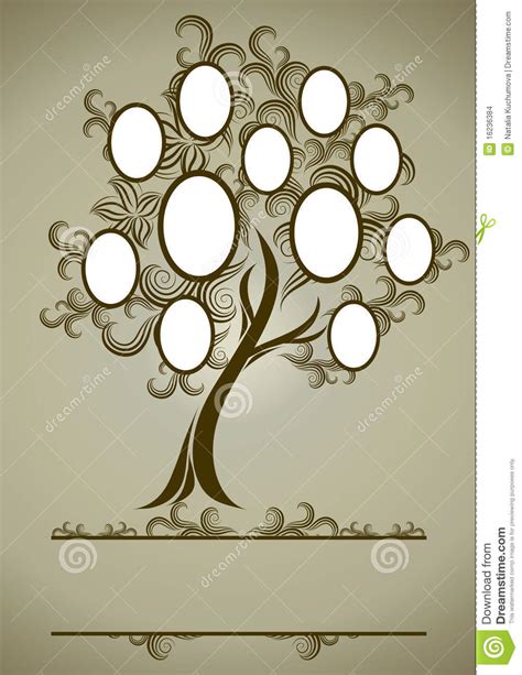 Simple family tree templates are great for displaying family tree as a wall chart. Vector Family Tree Design With Frames Stock Vector ...
