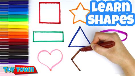 Toy Town Learn Shapes Drawing For Kids Kids Learning Videos