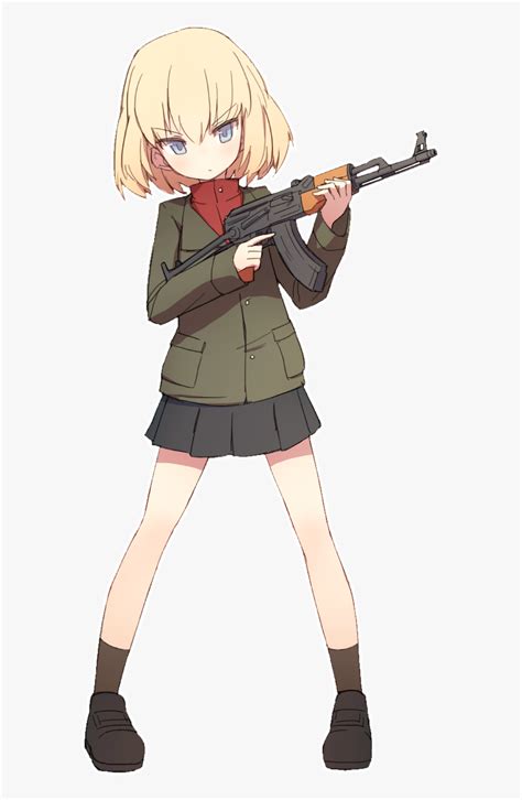 Transparent Ak 47 Png Anime Girl With Gun Png Png Download