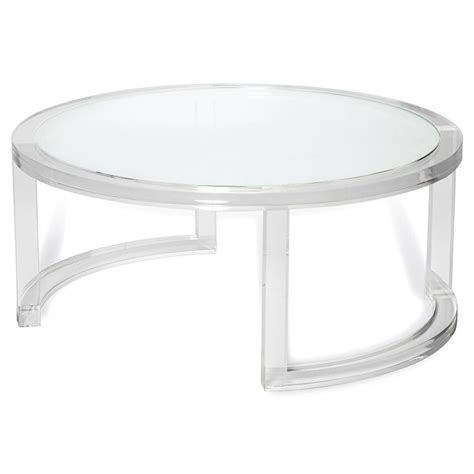 Interlude Ava Modern Round Clear Glass Acrylic Round Coffee Table