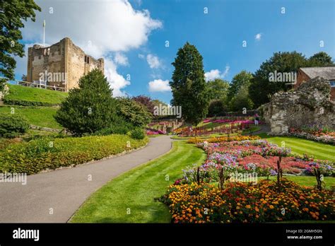 Guildford Castle Grounds With Colourful Flower Gardens During September