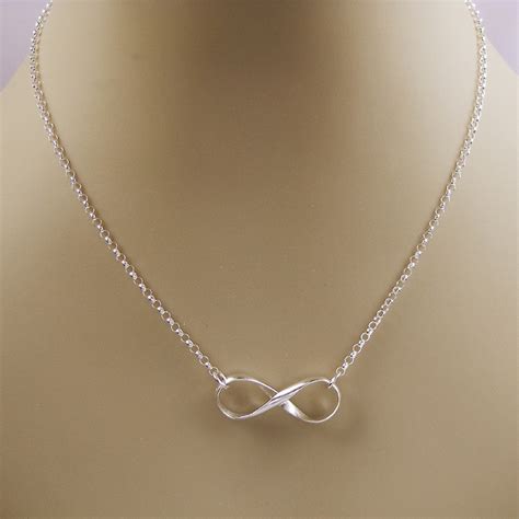 Silver Infinity Necklace Infinity Symbol Jewelry Etsy