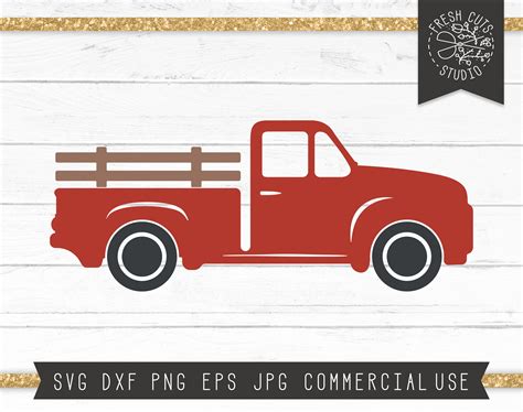 Truck SVG Red Truck SVG Vintage Truck Pickup Truck Clipart | Etsy