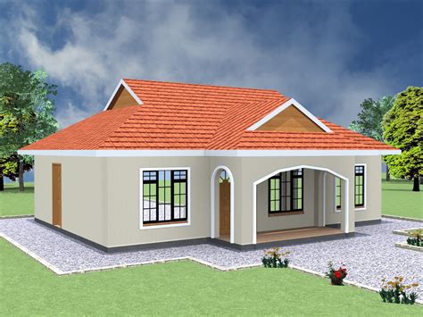 The common toilet and bath is located in the middle of these two rooms and across the living room area. Simple 2 Bedroom House Plans in Kenya | HPD Consult