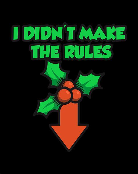 Christmas I Didnt Make The Rules Mistletoe Funny Pervert Digital Art