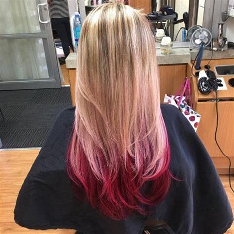Blonde And Red Ombre Hair Color