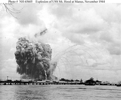 Usn Ships Uss Mount Hood Explosion 10 November 1944
