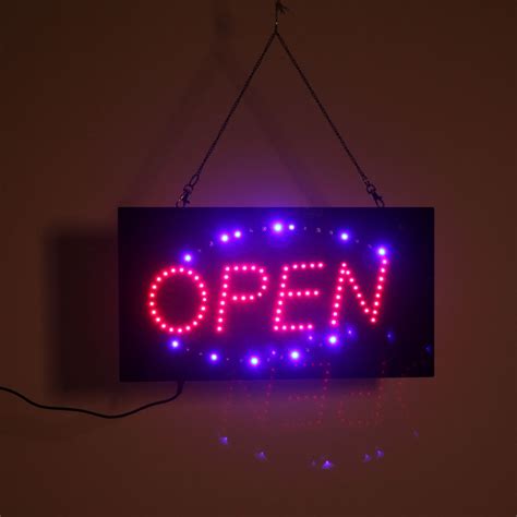 Hanging Led Open Sign Color Display Scrolling Animated Outdoor Neon