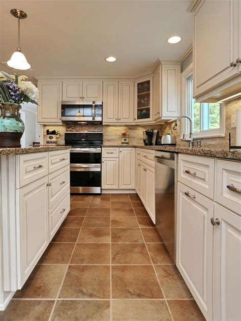 Kitchen Floor Tile Ideas With White Cabinets Small Bedroom