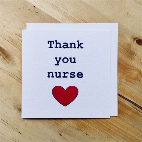Thank You Nurse Card Nurse Appreciation Nurse Thank You Etsy