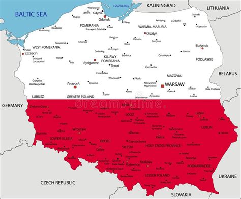 Polen Karte Ausführliche Vektor Illustration Stock Abbildung