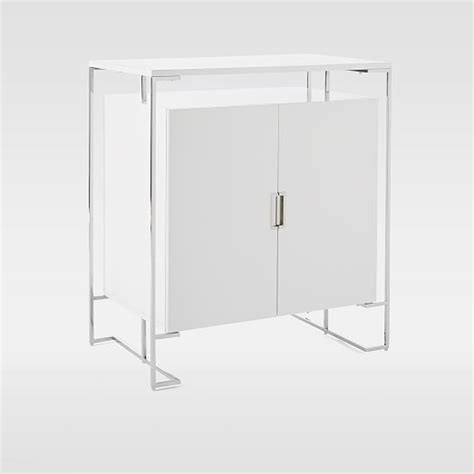 The interior can be customized to any interior needed whether it be a wardrobe, bar. Baron Deco Bar Cabinet - White Lacquer | west elm