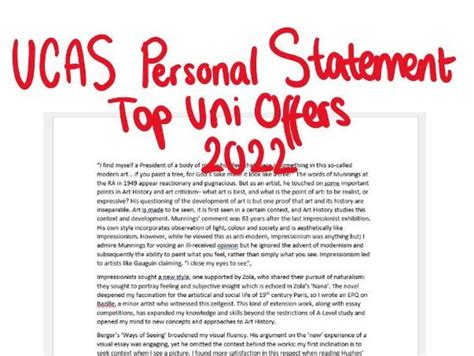 Ucas Personal Statement History Of Art Teaching Resources