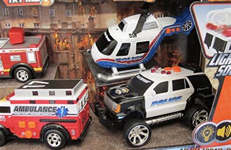 Road Rippers Rush And Rescue Emergency Vehicles Set W Lights And Sounds And 5