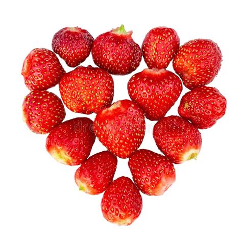 Fresh Ripe Strawberries Laid Out In The Shape Of A Heart Love Concept