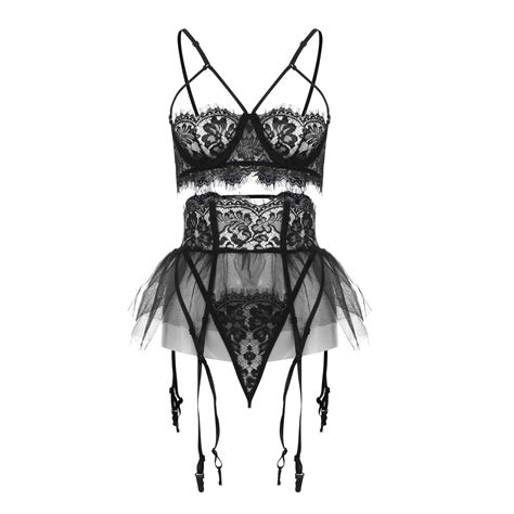 Sexy Lingerie For Women 2 Piece Lingerie Set With Bodyouvert Body And Sat Two Piece Lace Bra