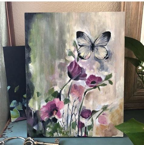 Abstract Butterfly And Flower Painting Sierra Briggs Art Artpainting