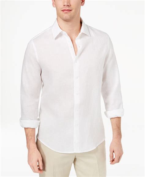 Tasso Elba Mens Linen Shirt Created For Macys And Reviews Casual