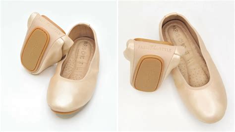 5 Pledge Venetian Gold Foldable Ballet Flats Set Paris Chic Style