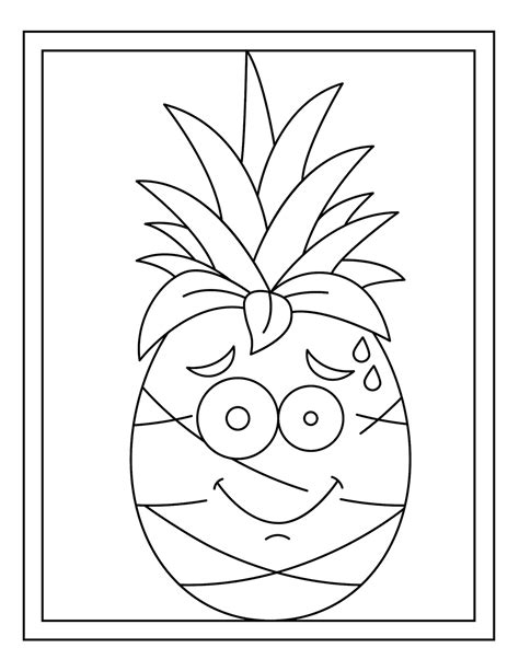 16 Printable Cute Pineapple Coloring Pages Etsy Uk