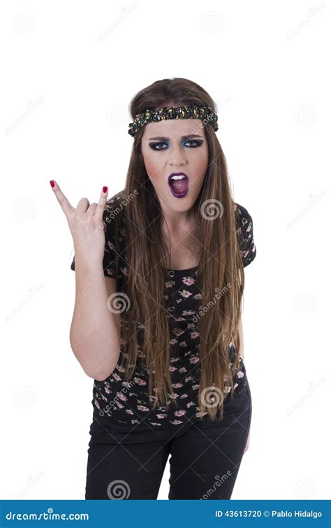Beautiful Hippie Rocker Girl Stock Photo Image Of Long Girl 43613720