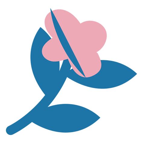 Rosa Blume In Einem Blauen Stiel Flach PNG Und SVG Design Für T Shirts