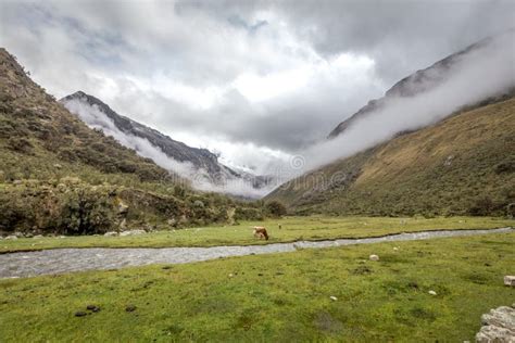 Paisaje De Santa Cruz Trek Blanca De Cordillera Peru South America