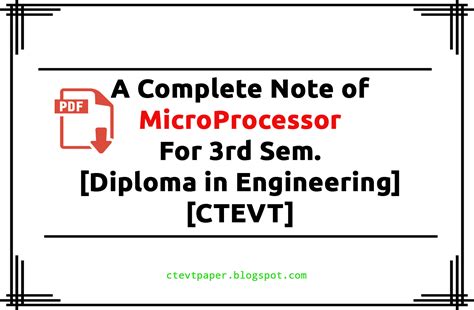 After consideration of the departmental student enrolment plan, only the top ranking applicants will. Micro Processor | Note | Diploma in Computer | CTEVT