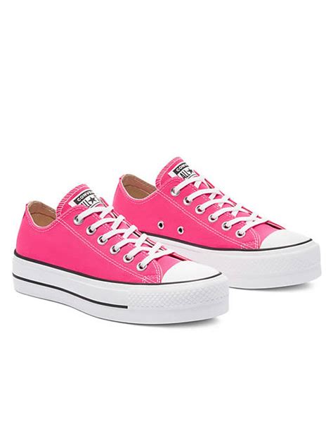 Converse Chuck Taylor All Star Lift Ox Sneakers In Hyper Pink Asos