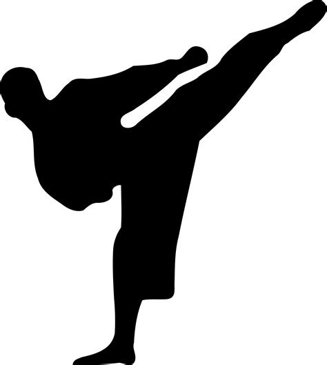 Free Karate Kick Silhouette Vector Puertoricoinform