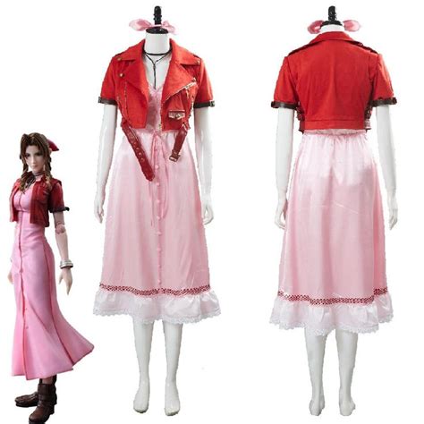 Final Fantasy Vii 7 Aerith Aeris Gainsborough Pink Dress Outfit Cospla