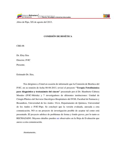 Carta De Rechazo Cbe 06 Pdf