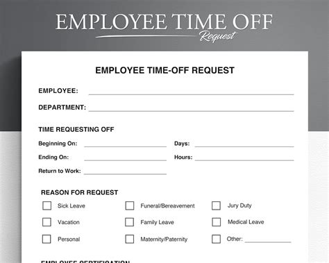 Printable Vacation Request Form Printable Forms Free Online