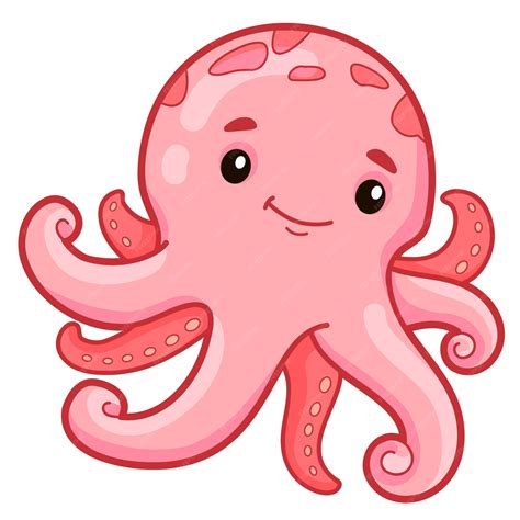 Premium Vector Cute Octopus Cartoon Octopus Clipart Illustration