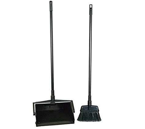Black Plastic Lobby Dust Pan With Brush One Stop Cleaning Shop