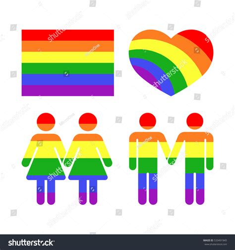 Vector Rainbow Gay Lgbt Rights Icons Stock Vector Royalty Free 533491945