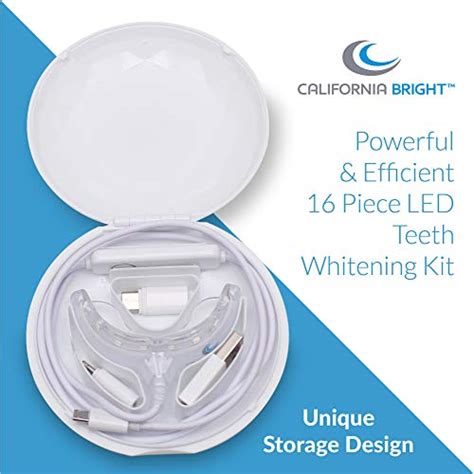 California Bright Smart Teeth Whitening Home Kit With 16x Led Light Mouthpiece 4 Whitening Gel