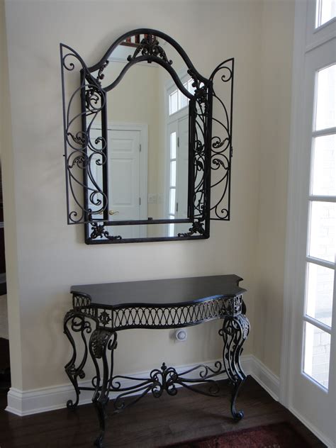 Gorgeous Wrought Iron Foyer Mirror And Console Table Ebth