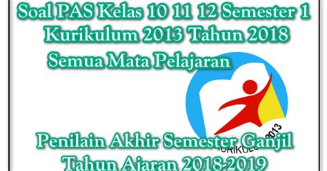 Soal UAS PAS PKWU Kelas 10 11 12 Semester 1 K13 Revisi 2018 - Kumpulan