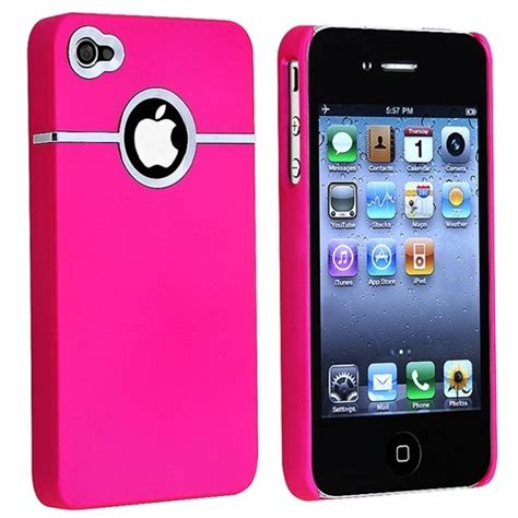 Pink Deluxechrome Rubberized Snap Hard Cover Case Apple Iphone Best Buy