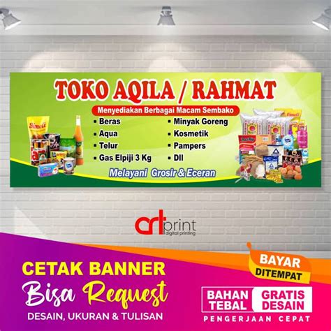 Cetak Spanduk Toko Sembako Banner Warung Sembako Kebutuhan Harian