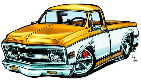 Chevy C10 Pickup By Adstamper Chevy C10 Truck Art Cartoon Car Drawing