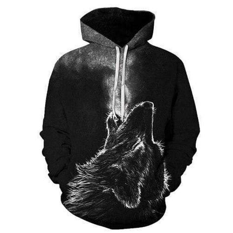 Wolf Howling Hoodie 3d All Over Print Wolf Hoodie Hoodies Men