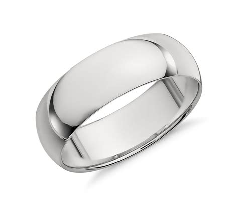 Platinum rings are resistant to tarnish. Mid-weight Comfort Fit Wedding Band in Platinum (7mm ...