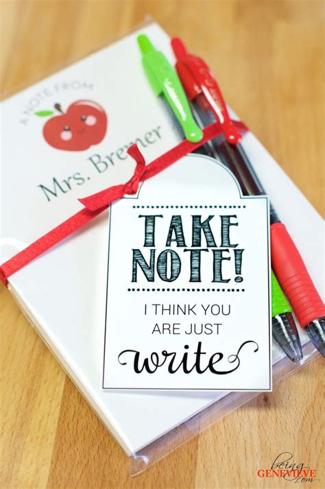 Take Note Being Genevieve Inexpensive Teacher Gifts Teacher