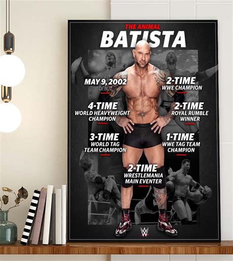 The Animal Dave Batista Career Poster Canvas Rever Lavie